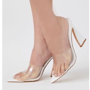 Women clear strap high heel
